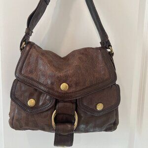 Marc Jacobs Mushroom Signuture Embossed Leather Hobo Bag